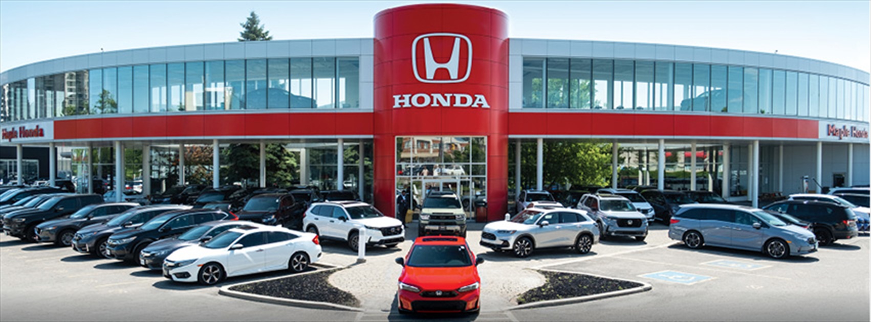 Maple Honda dealership in Vaughan, Ontario — selling Civics and CR-Vs built at Honda of Canada Mfg. in Alliston
