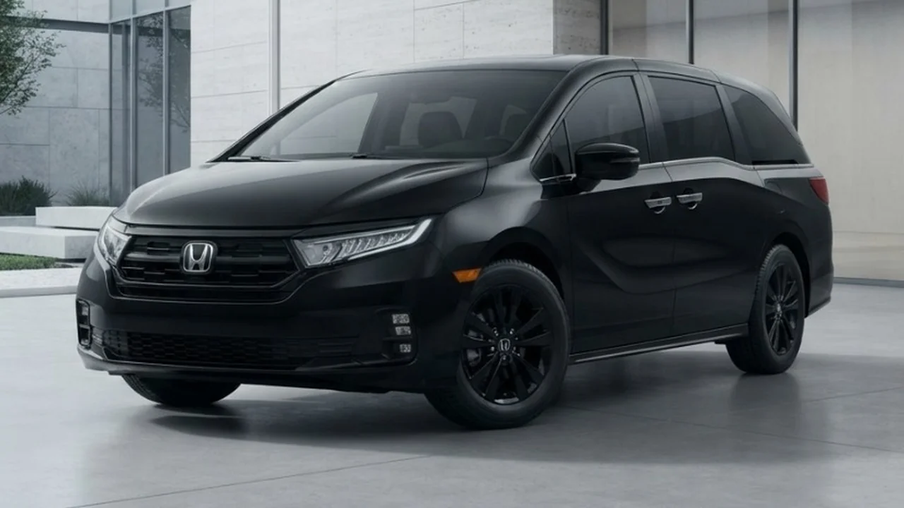 2026 Honda Odyssey Black Edition outside modern minimalist pavilion