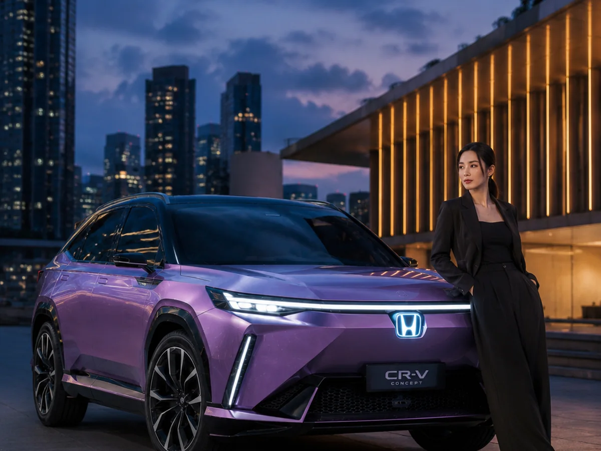 AI-generated concept illustration imagining a future Honda CR-V from the front