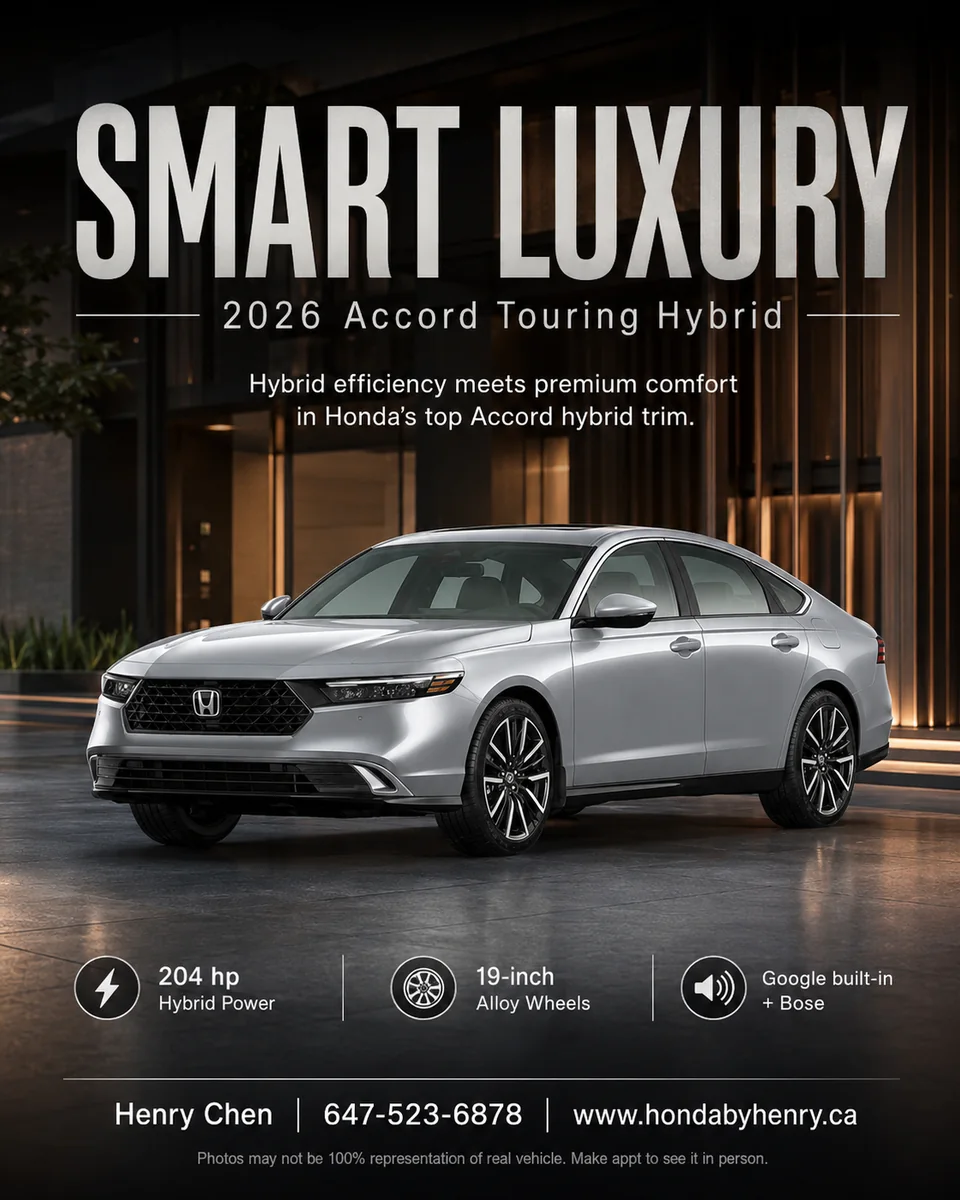 AI-generated 2026 Honda Accord Touring Hybrid Smart Luxury poster