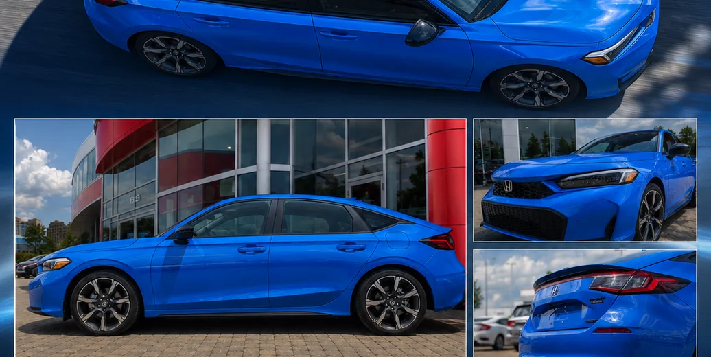 2026 Honda Civic Hatchback Sport Touring Hybrid in blue