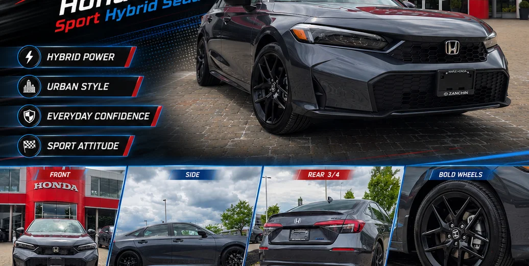 Honda Civic Hybrid — the compact hybrid sedan compared against Toyota Corolla Hybrid and Hyundai Elantra Hybrid in Hamilton