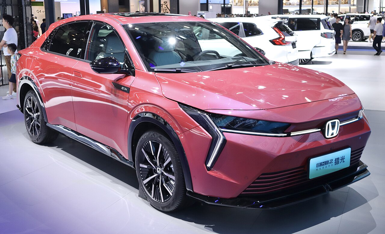 Honda e:NS2 compact electric crossover, front three-quarter view