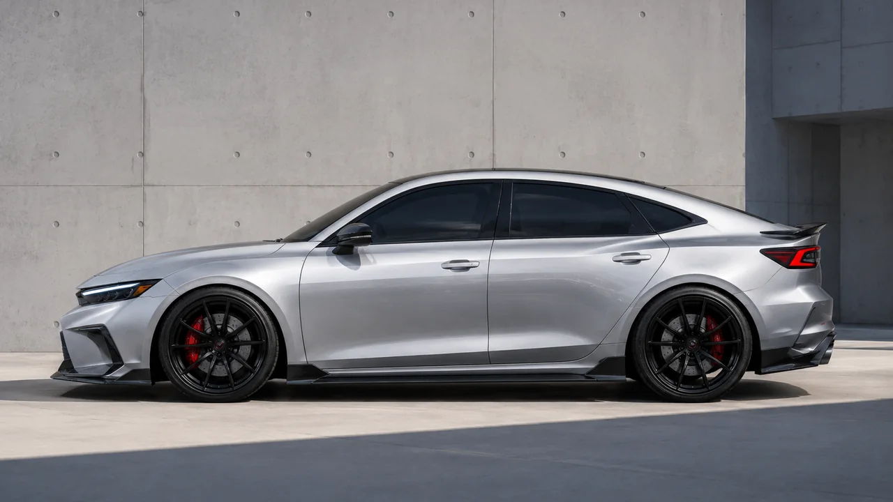 Unofficial futuristic Honda Civic concept rendering in side profile