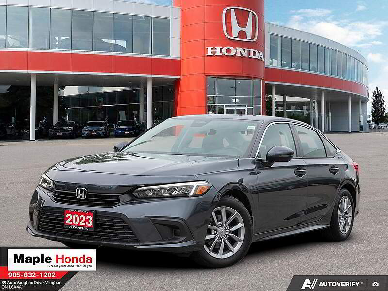 2023 Honda Civic EX 灰色 车头四分之三视角，旺市 Maple Honda 实拍
