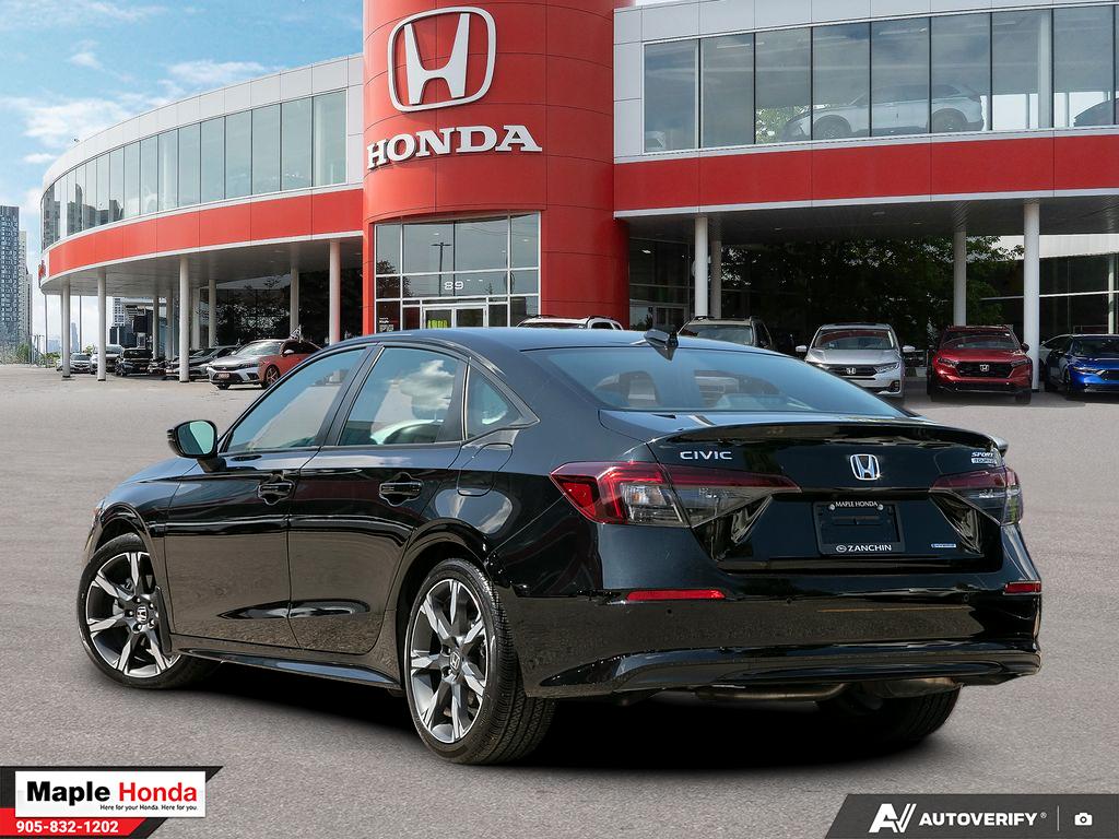2025 Honda Civic Sport Touring Hybrid — rear three-quarter view