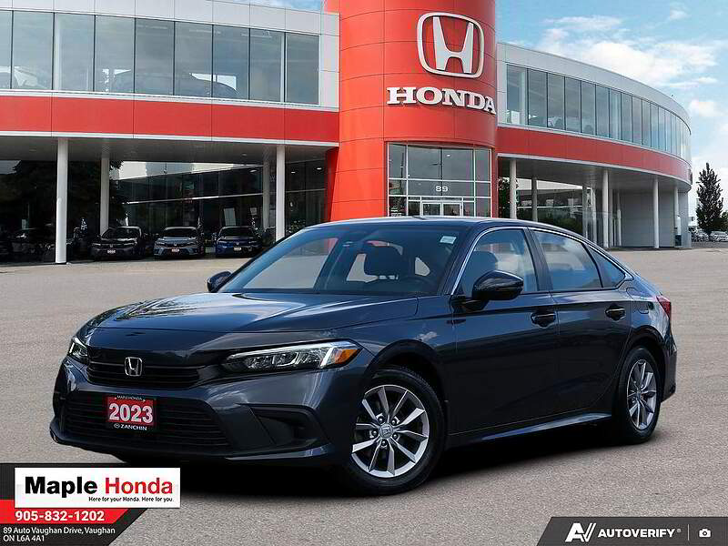 2023 Honda Civic EX in Grey — front three-quarter view on the lot at Maple Honda