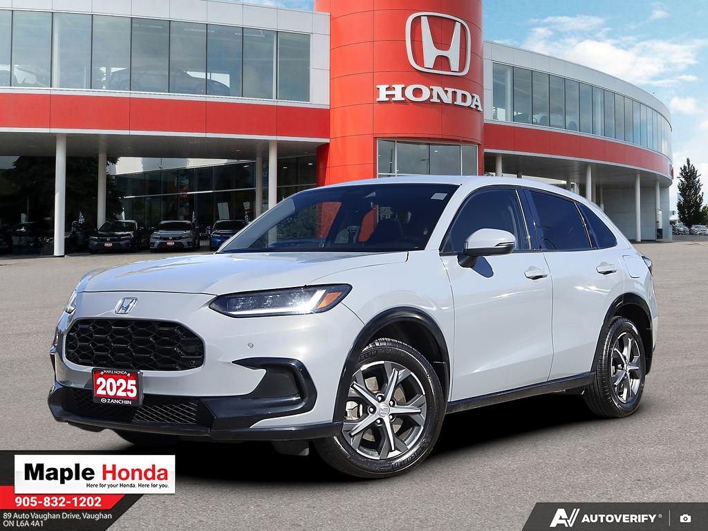 2025 Honda HR-V EX-L Navi AWD in Grey — front three-quarter view on the lot at Maple Honda in Vaughan