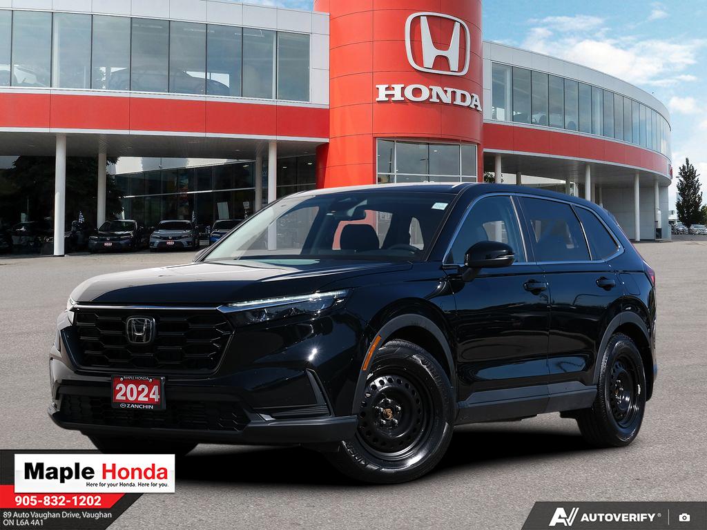 2024 Honda CR-V LX-B 2WD in Black — front three-quarter view on the lot at Maple Honda in Vaughan