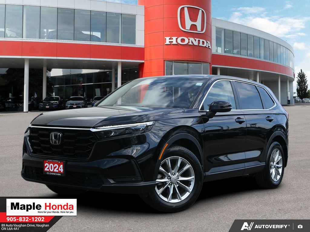 2024 Honda CR-V EX-L AWD in Black — front three-quarter view on the lot at Maple Honda in Vaughan