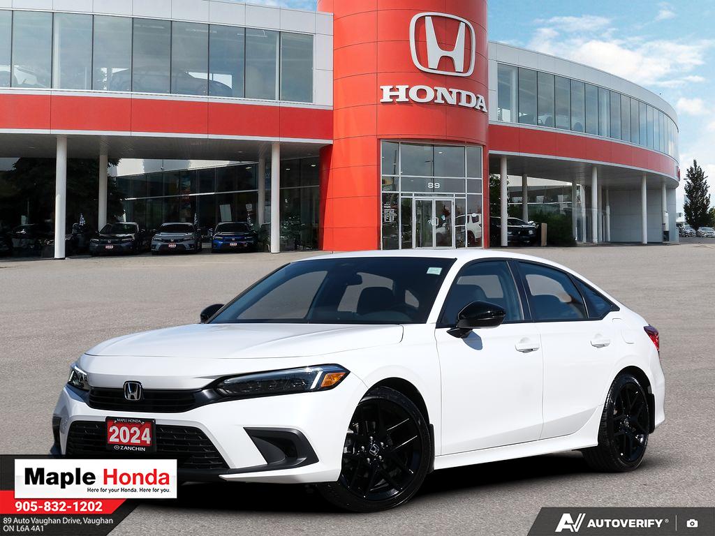 2024 Honda Civic Sedan Sport in White at Maple Honda