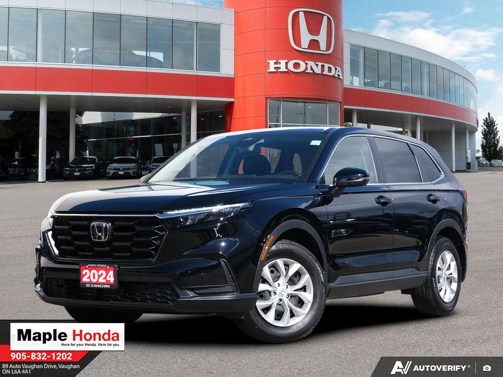 2024 Honda CR-V LX-B AWD in Black — front three-quarter view on the lot at Maple Honda in Vaughan
