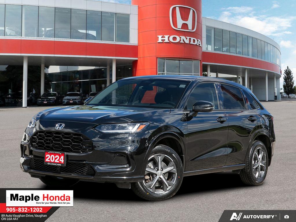 2024 Honda HR-V EX-L Navi AWD in Black — front three-quarter view on the lot at Maple Honda in Vaughan